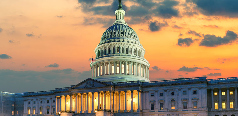 U.S. Capital at sunset