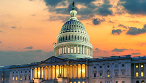 U.S. Capital at sunset