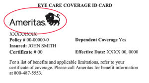 Ameritas Vision Provider Insurance Card