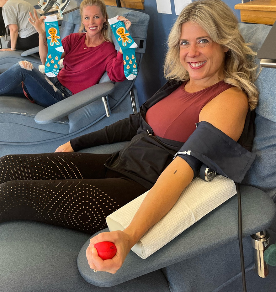 Health Ameritas employees donating at a blood drive