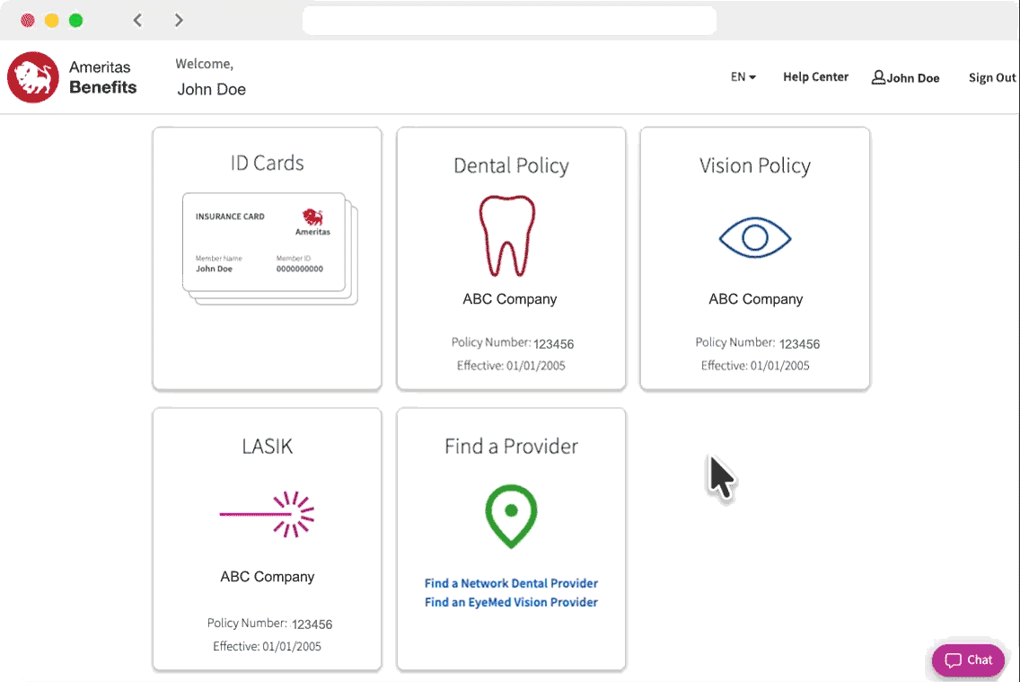 Access benefit information.